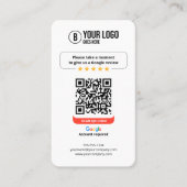 Google Reviewen QR Code Rate Mijn Bedrijf 5 Sterre Visitekaartje (Voorkant)