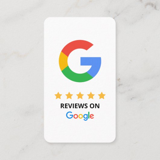 Google Reviewen QR Code Rate Mijn Bedrijf 5 Sterre Visitekaartje (Achterkant)