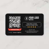 Google Reviewen QR Code Rate Mijn Bedrijf 5 Sterre Visitekaartje (Voorkant)