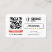 Google Reviewen QR Code Rate Mijn Bedrijf 5 Sterre Visitekaartje (Voorkant)