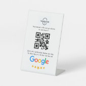 Google Reviewen | QR-code voor Business Review Reclamebord Met Voetstuk (Voorkant)