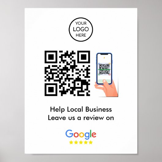 Google-Reviewen | QR-code zakelijke feedback Poster (Voorkant)