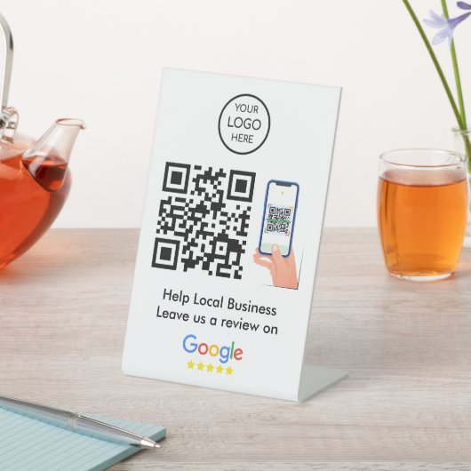 Google-Reviewen | QR-code zakelijke feedback Reclamebord Met Voetstuk (Insitu)