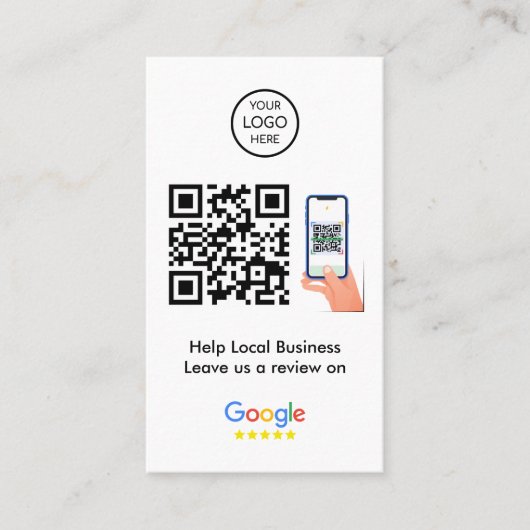 Google-Reviewen | QR-code zakelijke feedback Visitekaartje (Voorkant)