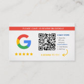 Google-Reviewen | Zakelijke QR-code Bedankt Visitekaartje (Voorkant)