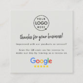 Google-Reviewen | Zakelijke Review - Grijze QR-cod Vierkante Visitekaartje (Voorkant)