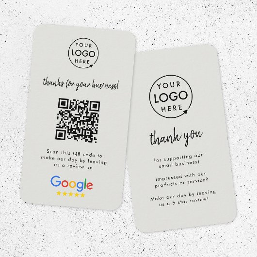 Google-Reviewen | Zakelijke Review - Grijze QR-cod Visitekaartje
