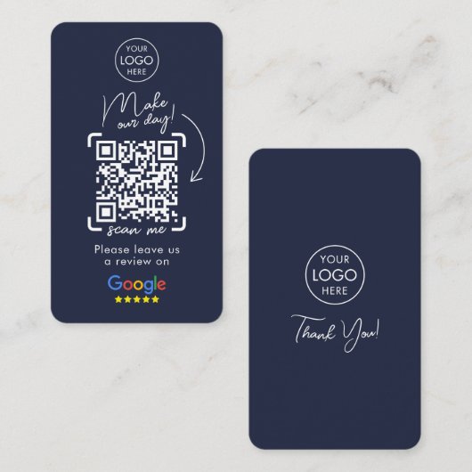 Google-Reviewen | Zakelijke Review | QR-code Busi Visitekaartje (Voorkant / Achterkant)
