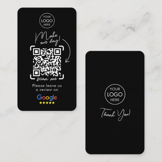 Google-Reviewen | Zakelijke Review | QR-code Busi Visitekaartje (Voorkant / Achterkant)