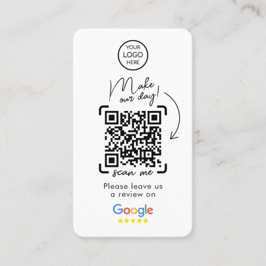 Google-Reviewen | Zakelijke Review | QR-code Busi Visitekaartje (Voorkant)