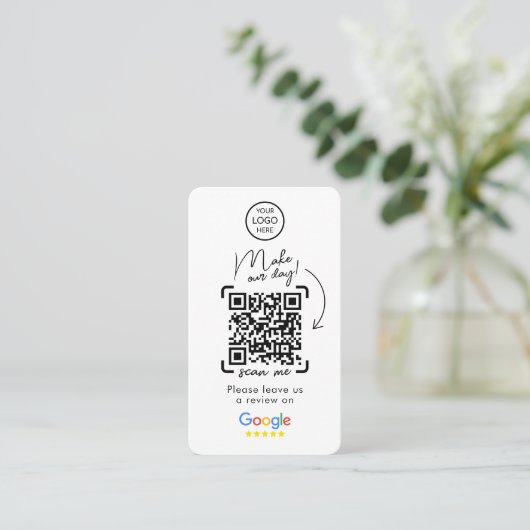 Google-Reviewen | Zakelijke Review | QR-code Busi Visitekaartje (Staand voorkant)