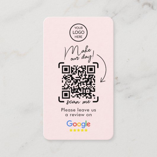Google-Reviewen | Zakelijke Review | QR-code Visitekaartje (Voorkant)