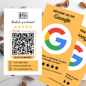 Google-Reviewen | Zakelijke Review US Peach QR-cod Visitekaartje