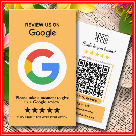 Google-Reviewen | Zakelijke Review US Peach QR-cod Visitekaartje