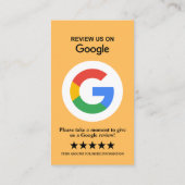 Google-Reviewen | Zakelijke Review US Peach QR-cod Visitekaartje (Achterkant)