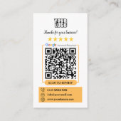 Google-Reviewen | Zakelijke Review US Peach QR-cod Visitekaartje (Voorkant)