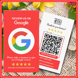 Google-Reviewen | Zakelijke Review US Rode QR-code Visitekaartje