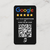 Google-Reviewen | Zakelijke Review US Zwart QR Cod Visitekaartje (Achterkant)
