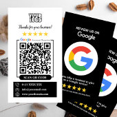 Google-Reviewen | Zakelijke Review US Zwart QR Cod Visitekaartje