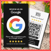 Google-Reviewen | Zakelijke Review US Zwart QR Cod Visitekaartje
