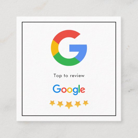 Google-Reviewen | Zakelijke Review Vierkante Visitekaartje (Voorkant)