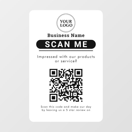 Google Reviews Bedrijfsbeoordeling Link QR-code Raamsticker (Vel)