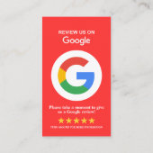 Google Reviews | Bedrijfsbeoordeling Ons Rode QR-c Visitekaartje (Achterkant)