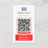 Google Reviews | Bedrijfsbeoordeling Ons Rode QR-c Visitekaartje (Voorkant)