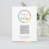 Google Reviews Bijlagekaart | QR-code invoeging Informatiekaartje (Staand voorkant)