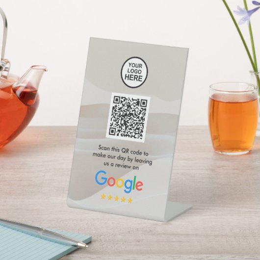 Google Reviews | Business Review Link QR Code Reclamebord Met Voetstuk (Insitu)