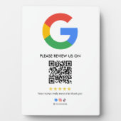 Google Reviews Easel Bord | QR Code Display Plaque Fotoplaat (voorkant)