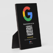 Google Reviews Easel Sign | QR Code Display Plaque Fotoplaat (Zijkant)