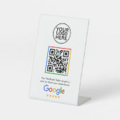 Google Reviews Kleurrijk Frame QR Code Reclamebord Met Voetstuk (Voorkant)
