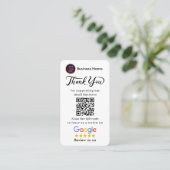 Google Reviews Met Bedankt En QR Code Visitekaartje (Staand voorkant)