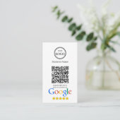 Google Reviews Met QR-code En Bedrijfslogo Informatiekaartje (Staand voorkant)