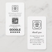 Google Reviews QR | Aangepaste Zakelijke Feedbackl Visitekaartje (Voorkant / Achterkant)