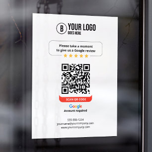 Google Reviews QR-code Beoordeel Mijn Bedrijf 5 st Raamsticker