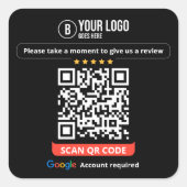 Google Reviews QR-code beoordeel mijn bedrijf 5 st Vierkante Sticker (Voorkant)