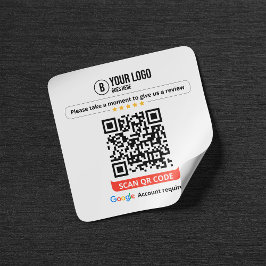Google Reviews QR-code Beoordeel Mijn Bedrijf 5 st Vierkante Sticker