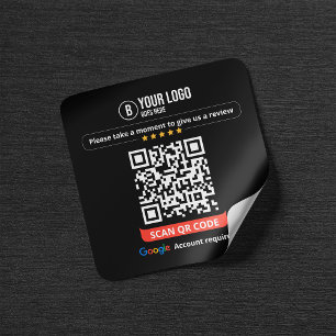 Google Reviews QR-code beoordeel mijn bedrijf 5 st Vierkante Sticker