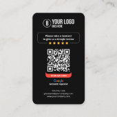 Google Reviews QR-code Beoordeel Mijn Bedrijf 5 st Visitekaartje (Voorkant)