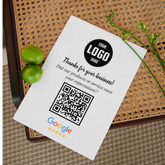 Google Reviews QR Code Business Enclosure Card Informatiekaartje