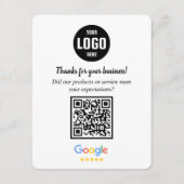 Google Reviews QR Code Business Enclosure Card Informatiekaartje (Voorkant)