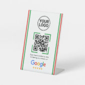 Google Reviews QR Code Custom Logo Reclamebord Met Voetstuk (Voorkant)