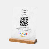 Google reviews qr code tabletop sign acryl bord (Hoek)