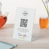 Google reviews qr code tabletop sign reclamebord met voetstuk (Insitu)