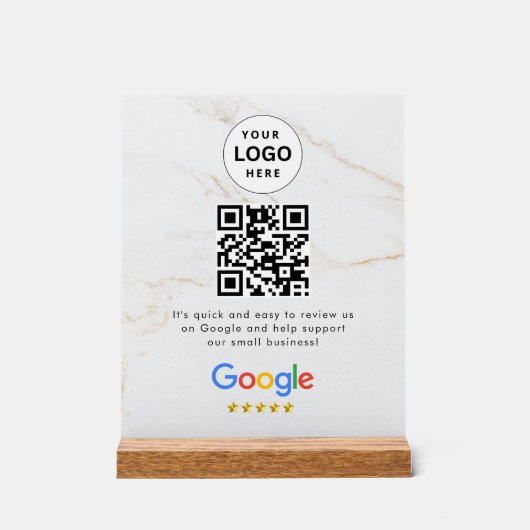Google reviews qr-code tafelbord sign acryl bord (Voorkant)