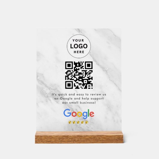 Google reviews qr-code tafelbord sign acryl bord (Voorkant)