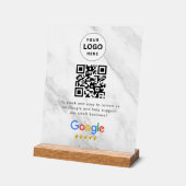 Google reviews qr-code tafelbord sign acryl bord (Hoek)