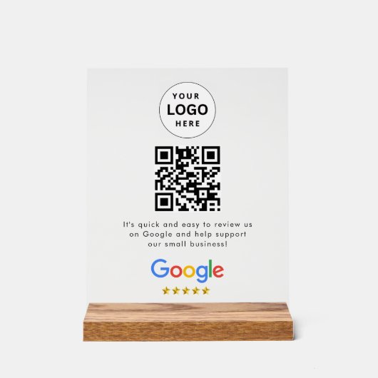 Google reviews qr-code tafelbord sign acryl bord (Voorkant)